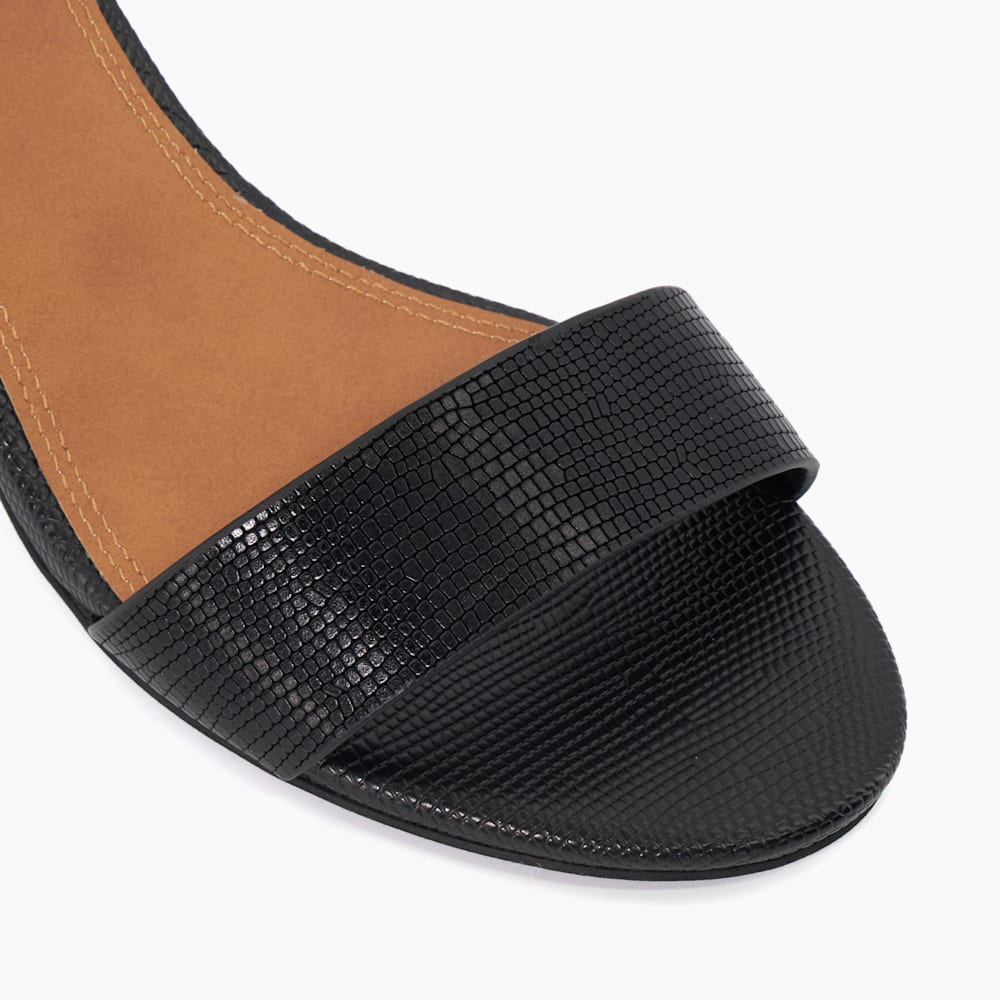 Jelly Black, Leather Block Heeled Sandals | Dune London